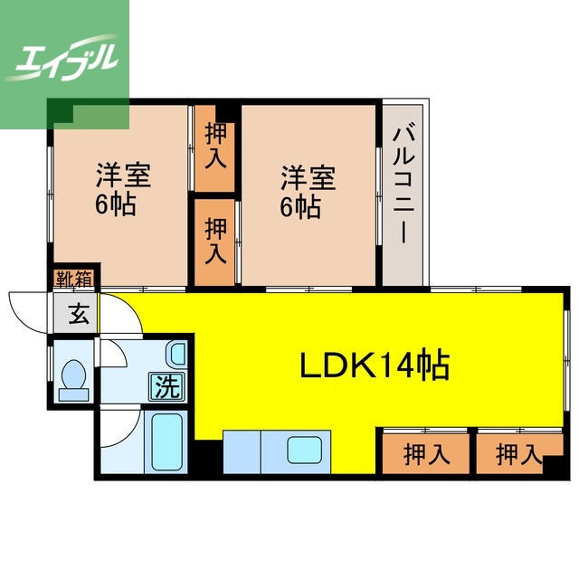 七福マンション銀屋町の間取り