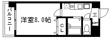 京都市北区平野宮本町のマンションの間取り