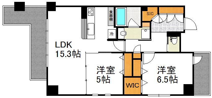 サニーサイド240の間取り