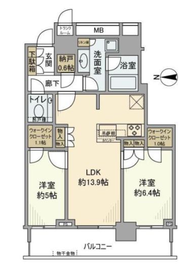 【ザ・パークハウス晴海タワーズ　ティアロレジデンスの間取り】