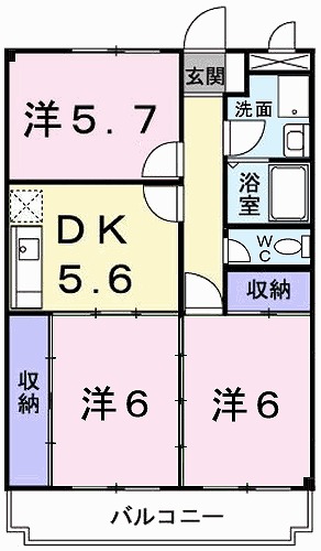 姫路市北条梅原町のマンションの間取り