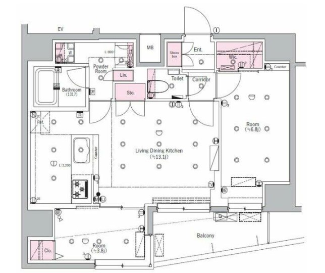 北区田端のマンションの間取り