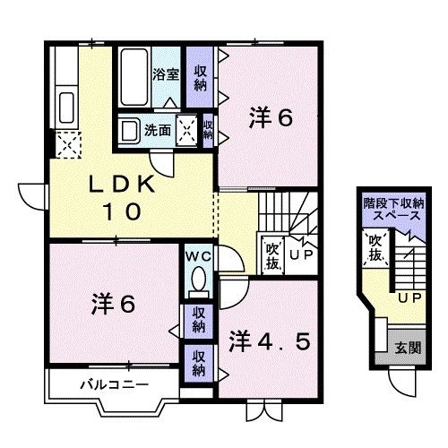 島田市東町のアパートの間取り