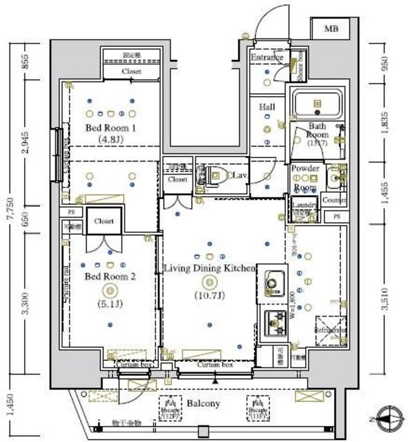 ＬＵＭＥＥＤ南千住の間取り