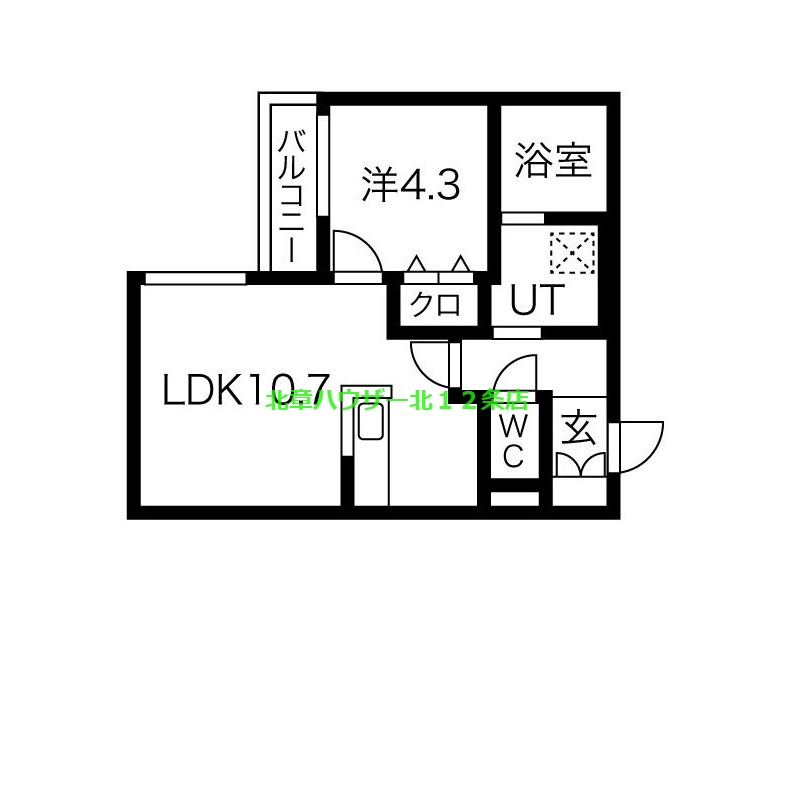 札幌市中央区北七条西のマンションの間取り