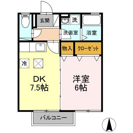 【尾張旭市東三郷町のアパートの間取り】