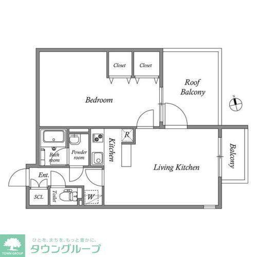 新宿区市谷加賀町のマンションの間取り