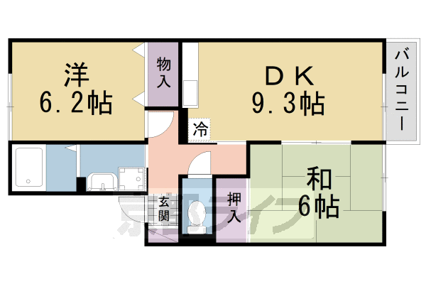 枚方市伊加賀西町のアパートの間取り