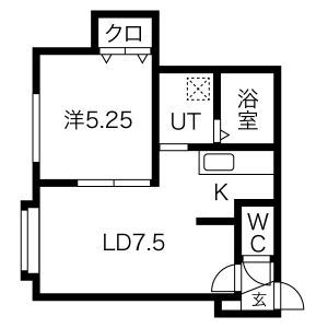 札幌市清田区平岡一条のアパートの間取り