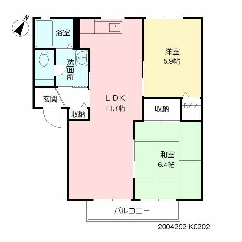 ル・モンド　K棟の間取り