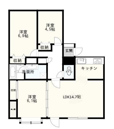 坂戸市千代田のマンションの間取り