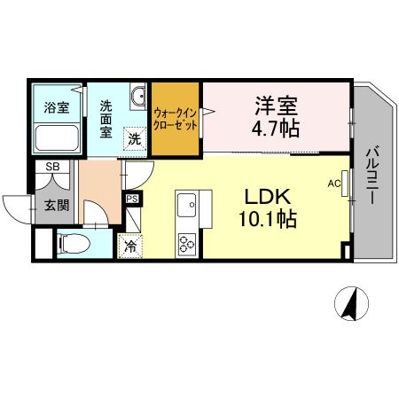 福山市宝町のマンションの間取り