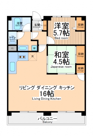 川崎市川崎区池上新町のマンションの間取り