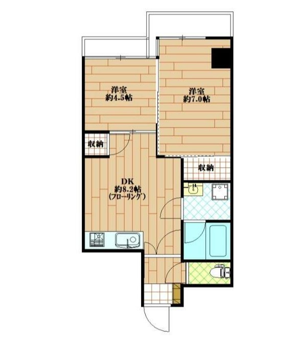 川崎市中原区新丸子町のマンションの間取り