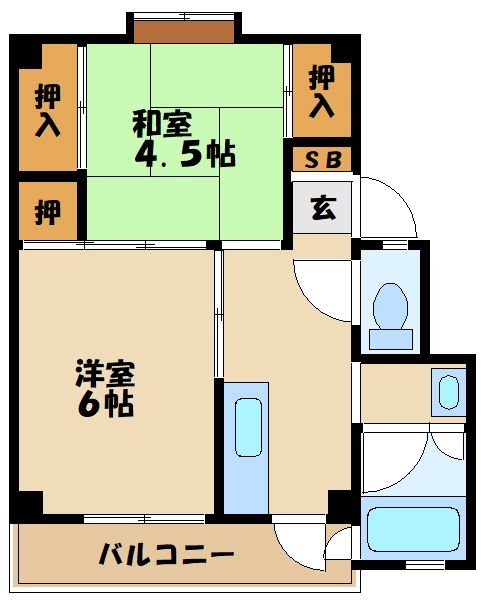 愛甲郡愛川町春日台のマンションの間取り