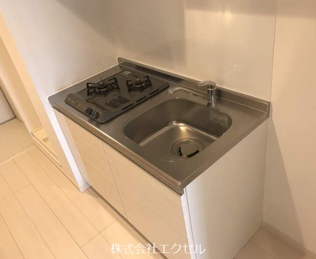 キッチン　2口コンロのシステムキッチンです。