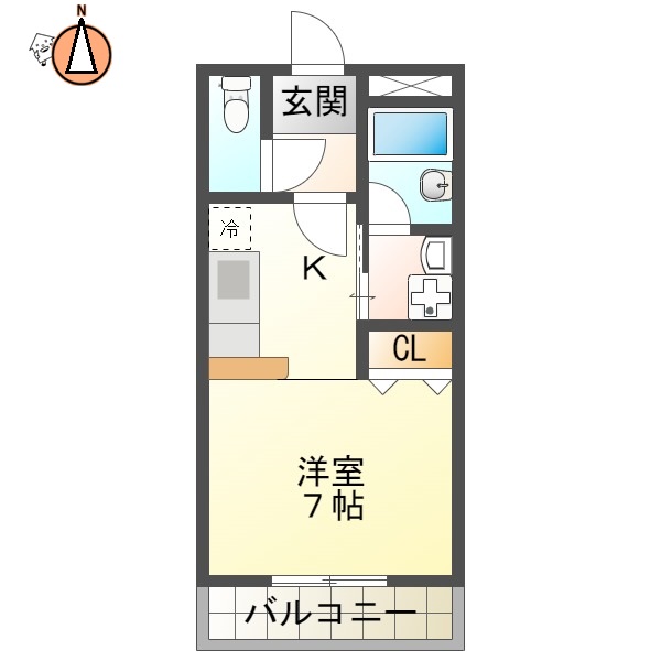ＪＲ牟岐線 二軒屋駅 徒歩18分 3階建 築38年の間取り写真