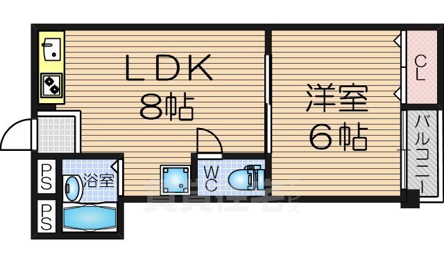 大阪市北区大淀中のマンションの間取り