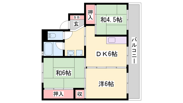 ビレッジハウス柏原の間取り