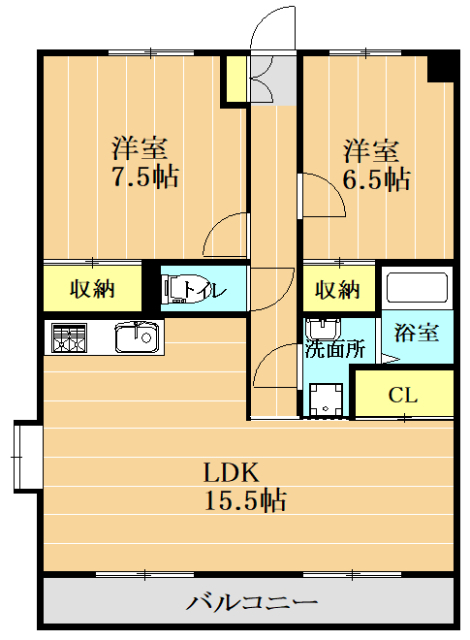 クイーンパレス松岡Ｐａｒｔ１の間取り