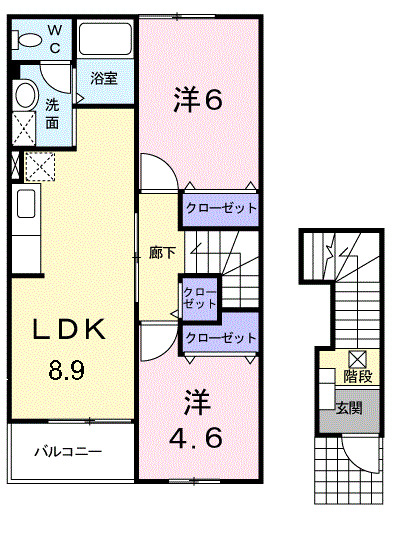 ファミール神田Bの間取り