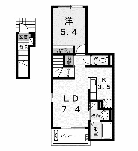 邑楽郡大泉町坂田のアパートの間取り