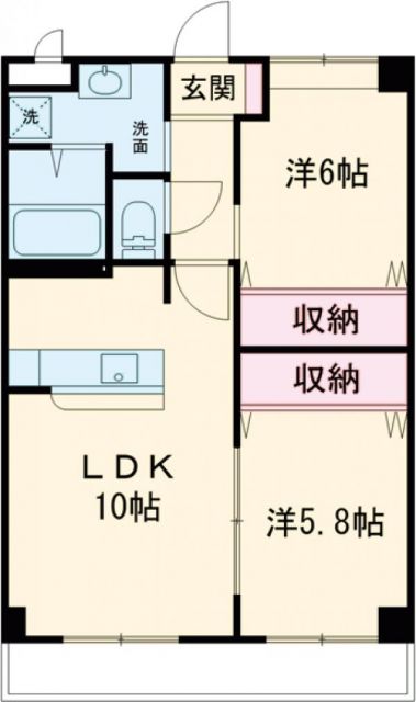 泉佐野市中町のアパートの間取り