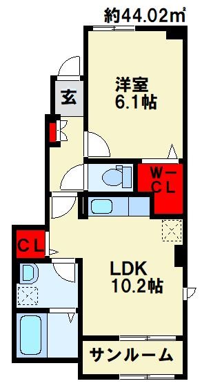 アーバンコート南行橋　A棟の間取り