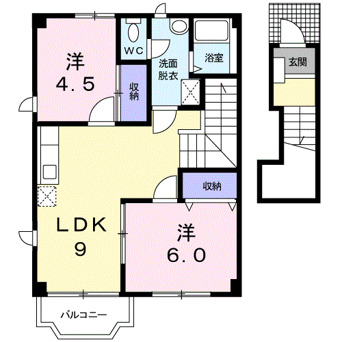 サンライト三屋　Ｂ棟の間取り