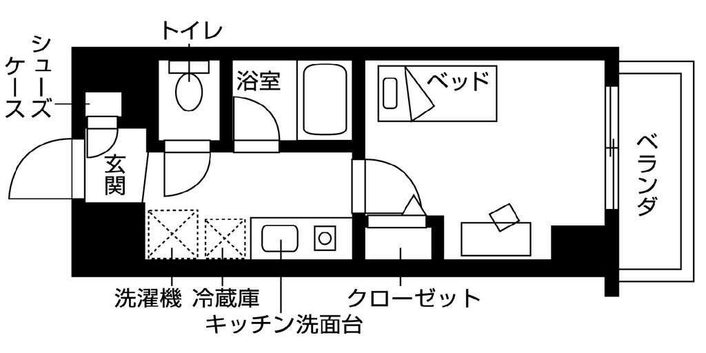 （仮称）東大阪市西上小阪学生レジデンスの間取り