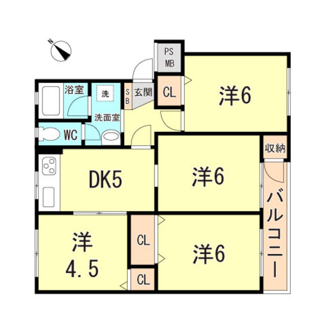 神戸市東灘区渦森台のマンションの間取り