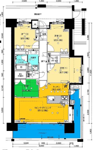 福山市入船町のマンションの間取り