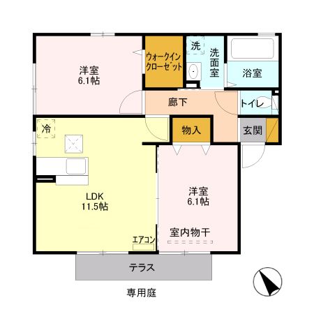 館林市細内町のアパートの間取り