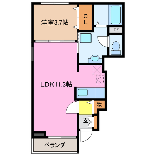 松阪市大津町のアパートの間取り