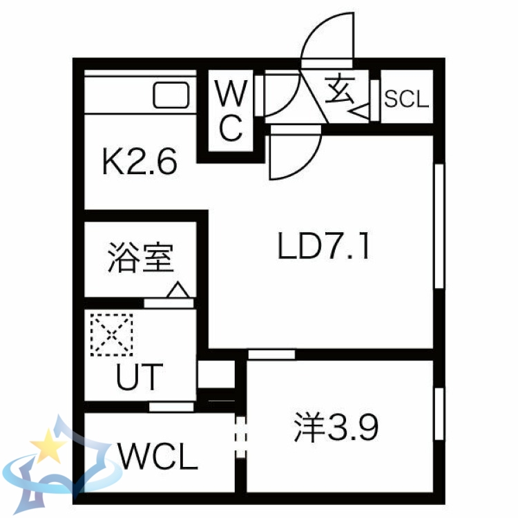 【札幌市豊平区月寒東一条のマンションの間取り】