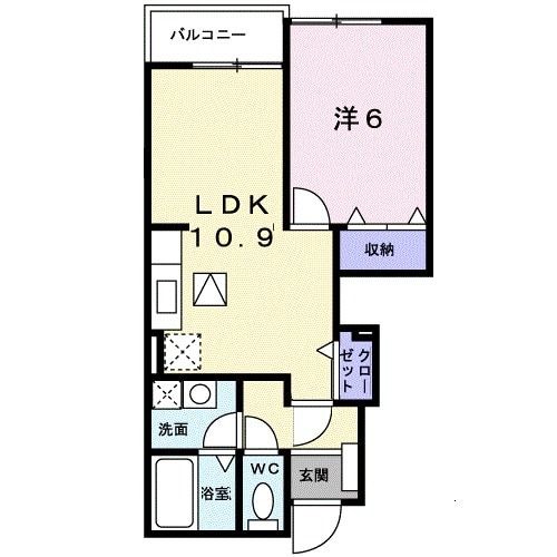 加賀市永井町のアパートの間取り