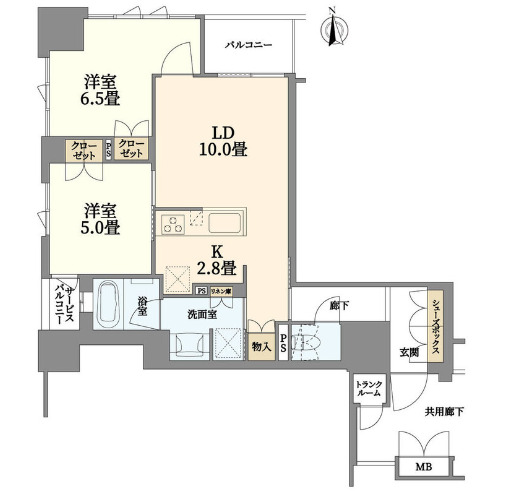 ブランズタワー谷町四丁目の間取り