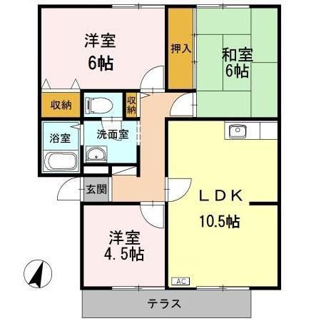 高岡市問屋町のアパートの間取り