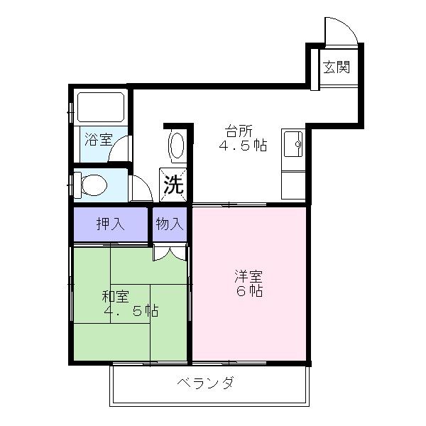 さいたま市浦和区元町のアパートの間取り