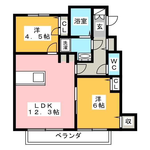 プルメリアＢの間取り