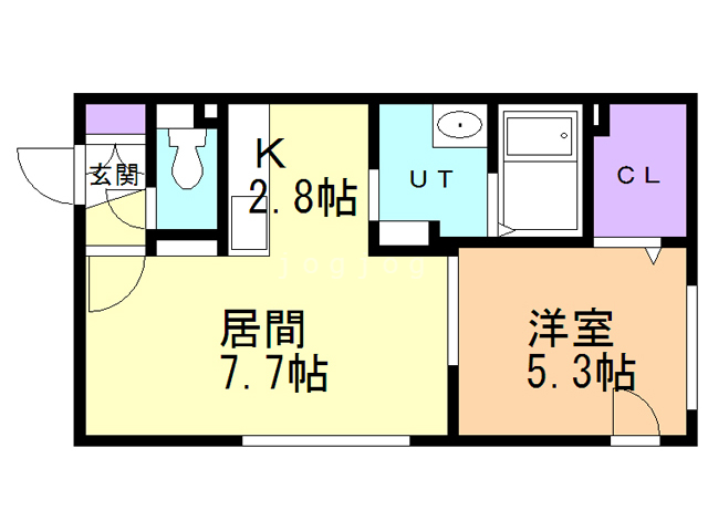 札幌市豊平区美園六条のマンションの間取り