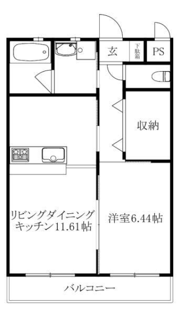 松山市中須賀のマンションの間取り