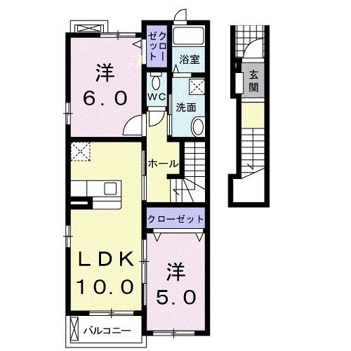 浜松市天竜区山東のアパートの間取り