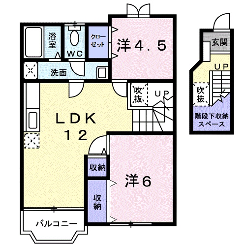 美作市明見のアパートの間取り