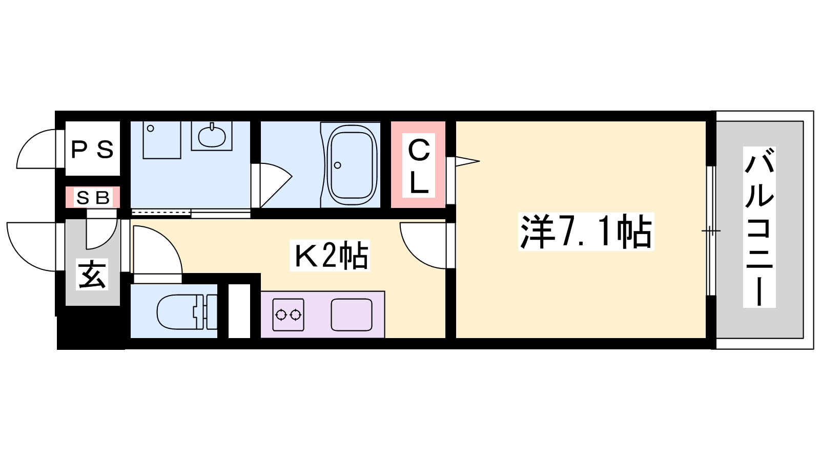 三木市平田のマンションの間取り