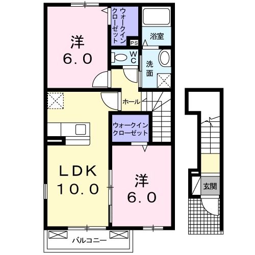 矢板市中のアパートの間取り