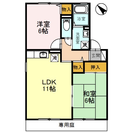 高砂市米田町米田のアパートの間取り