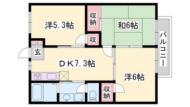 カーサ英賀保の間取り