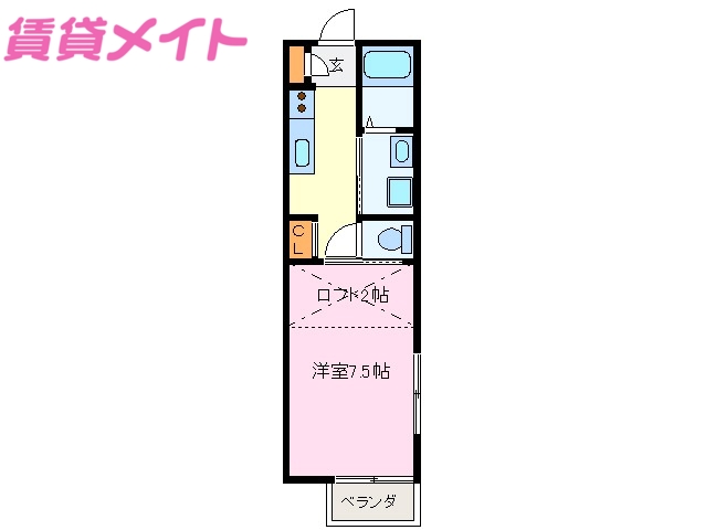 伊勢市神田久志本町のアパートの間取り