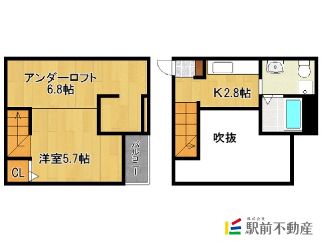 筑紫野市二日市南のアパートの間取り